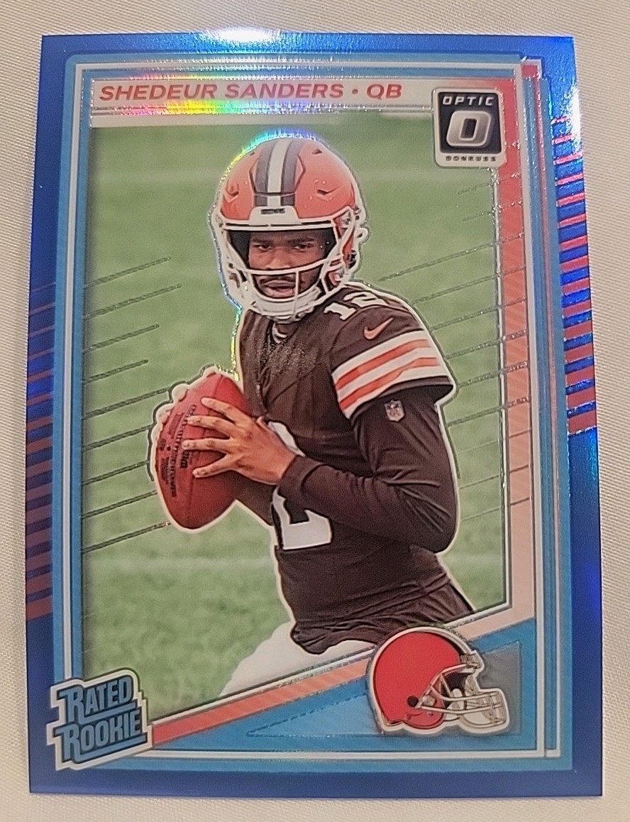 2025 Panini Donruss Optic Shedeur Sanders #203 Blue Rated Rookie RC /249