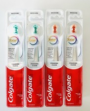LOT OF 4  Colgate Total Foaming Clean Toothbrush MEDIUM BRISTLE