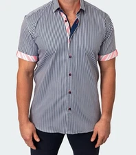 Maceoo Galileo Nautical White Button Down Shirt-Size 4/L