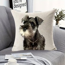Schnauzer Pillow Cover Cute Puppy Soft Cushion Case for Sofa Home Pet Lover Gift