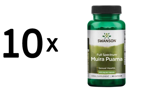 10 X Swanson Full-Spectrum Muira Puama Root, 400Mg - 90 Caps (194,31 Eur/Kg)-image