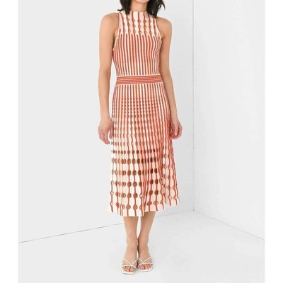 NEW JONATHAN SIMKHAI Nash Midi Dress in Flame Multi Large