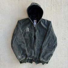 Carhartt J25 MOS green hooded work wear jacket Medium