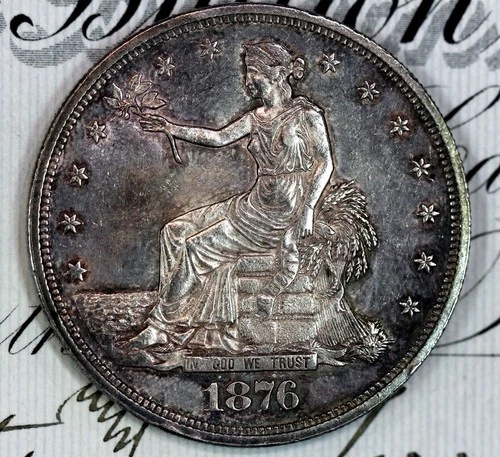 1876 Trade Dollar Unc PL