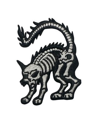 Xray Cat Embroidered Iron On Patch - Kreepsville OFFICIAL 08-Q