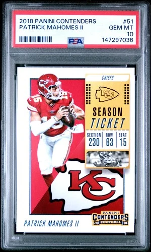 2018 PANINI CONTENDERS #51 PATRICK MAHOMES II PSA 10