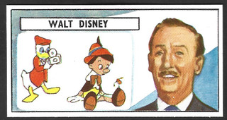 1966 WALT DISNEY & DONALD DUCK LYONS MAID FAMOUS PEOPLE CONFECTIONERY CARD EXC