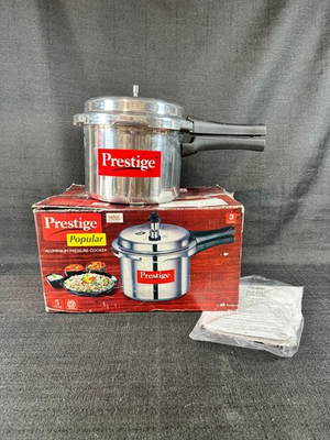 #ad Prestige India Aluminum Pressure Cooker 3 Litre Vintage Pot Missing Whistle $19.95
