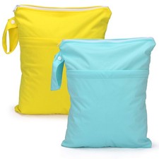 Waterproof Wet Dry Bags 2Pack for Cloth Diapers  Travel Organization 11x14