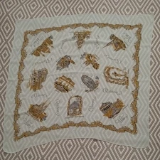 A Beautiful Vienna Light Blue Square Silk Scraf Scarf 30 X 29"