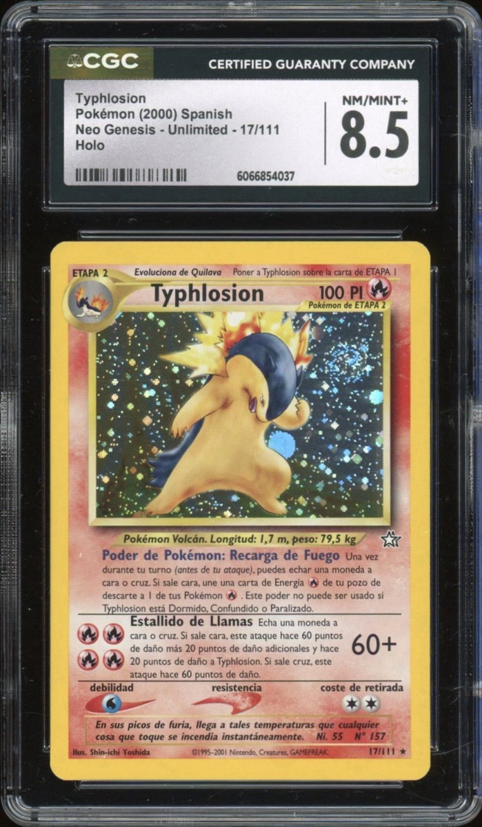 2001 Pokemon SPANISH Unlimited Neo Genesis Typhlosion Holo 17/111
