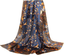 100 Silk Scarf 43" Large Square Shawl Women Hair Wraps-Gift Packed