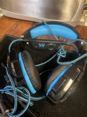 Kotion G2000 Pro Over-Ear Gaming wired Headset w/ LEDs & Mic, Blue Untested