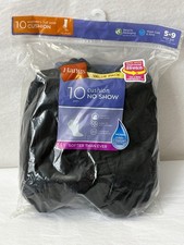 NEW HANES Women  s Cushion No Show Socks 10-PACK Size 5-9 Black D31 
