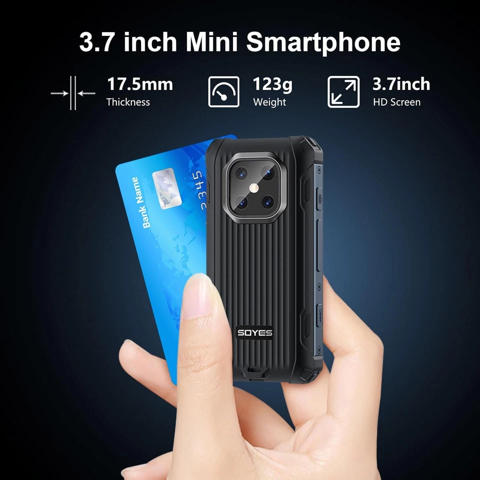 Smartphone Mini Robusto Da 3,7", Android 12, Batteria 3000 Mah, 6 GB + 128 GB, C - Immagine 4 di 4