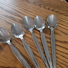 International Wm Rogers Mfg Co Stainless Silverware Fruit 5 Spoons