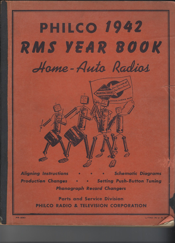 PHILCO 1942  RMS YEAR BOOK Home-Auto Radios Service Manual