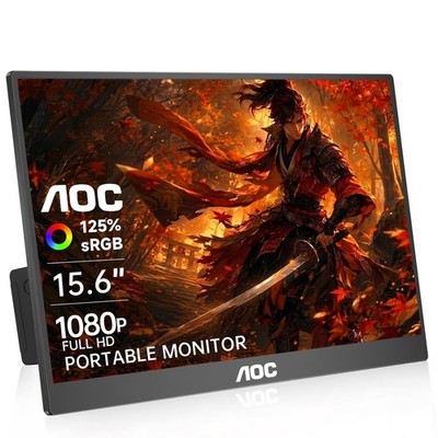 Aoc Portable Monitor 15.6 Fhd 1080P Ips 125 Srgb Usb-C Hdmi Travel Monitor For