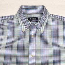 CHAPS Men's 15.5  MED  Blue Oxford Dress Shirt