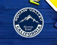 Skiing Squaw Valley California Ski Sticker Decal 3" x 3" Snowboarding