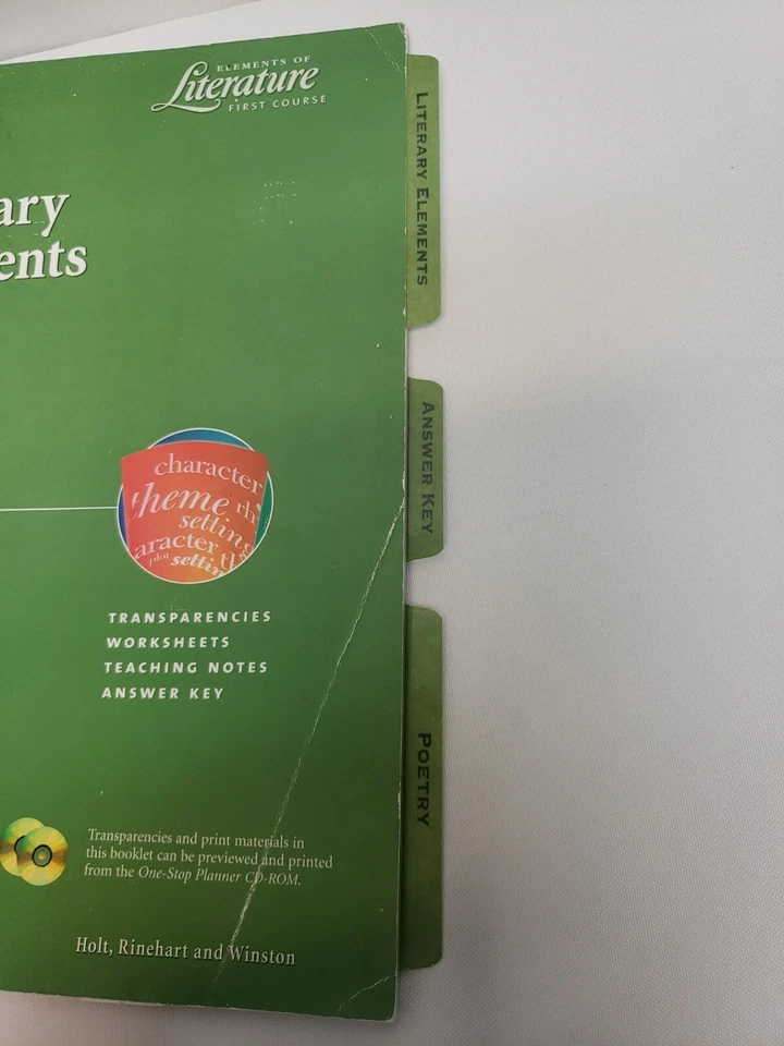 Elements of Literature First Course Literary Elements: Transparencies, Workshe.. - Image 4 of 4