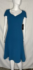 NWT Rickie Freeman Teri Jon Dress 6 Teal Blue Cocktail Party MSRP $395