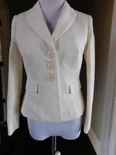 JCrew Structured Peplum Blazer in bi-stretch cotton Ivory Womens 2 L7634