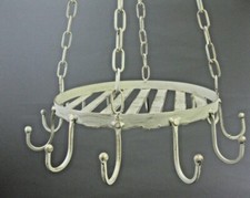 Wieszak kuchenny baldachim haczyk na boczek żelazo 40cm korona ziołowa styl wiejski biały