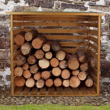 Wooden Wall Log Store Wood Firewood Outdoor Garden Patio Storage Logs Shed