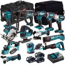 Makita 18V LXT 13 Piece Power Tool Kit 3 x 5.0Ah Battery Charger Bag T4TKIT-256