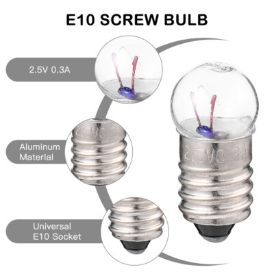 MUSISALY 50-Pack E10 Mini Light Bulbs – 1.5V Screw Base Bulbs For School Science Experiments & Physics Labs
