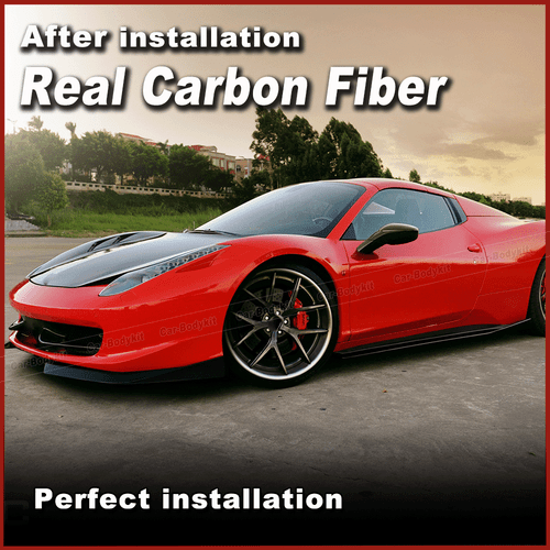 For Ferrari 458 Italia 2011-2016 Dry Carbon Fiber Side Mirror Cover Caps Replace - Picture 4 of 11