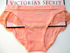 VICTORIA'S SECRET Seamless Bikini Panty S Orange NWT Lace Trim VS