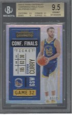 STEPHEN CURRY 2020-21 CONTENDERS BASKETBALL CONFERENCE FINALS TICKET /75 BGS 9.5
