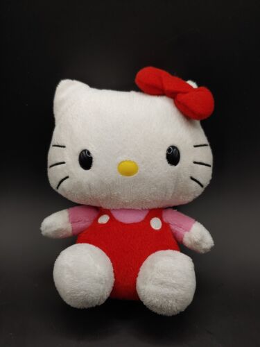 TY Sanrio 2010 Hello Kitty In Red And Pink Outfit With Red Bow 6” Preowned - Picture 1 of 6