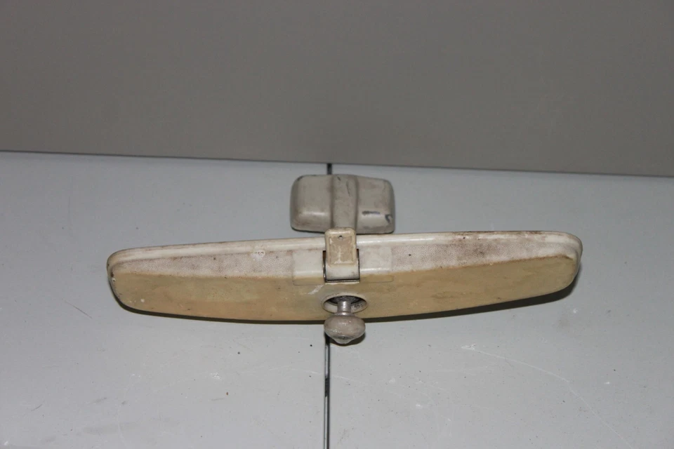 OEM 1969-1974 Volvo 144, 145 Tan Rear View Mirror & Mounting Plate - Image 4 of 4