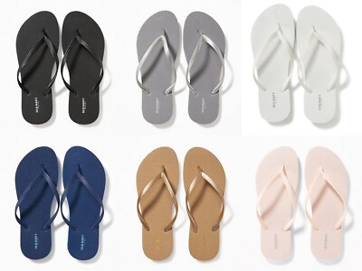 NEW Old Navy Classic Flip Flops Women Black Blue Gold Pink Silver 6 7 8 9 10 11