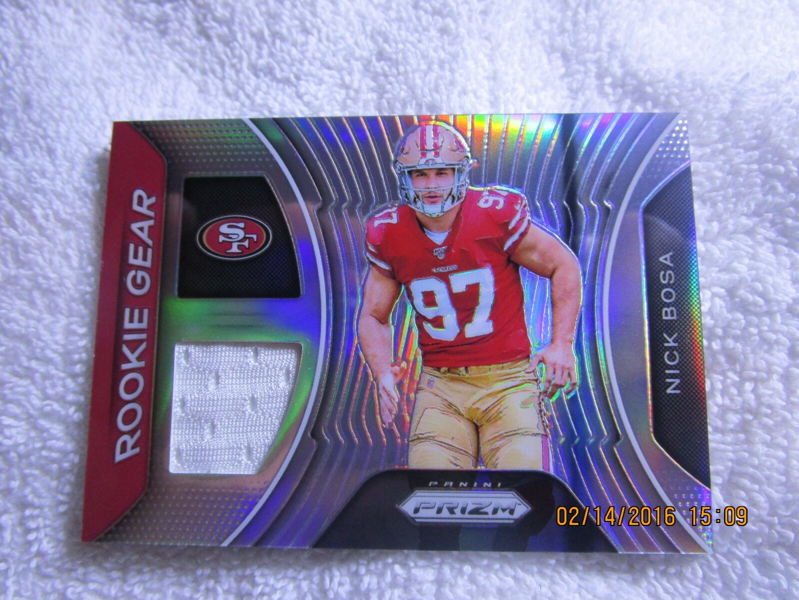 Nick Bosa Panini Prizm Rookie Gear #RGNB Base