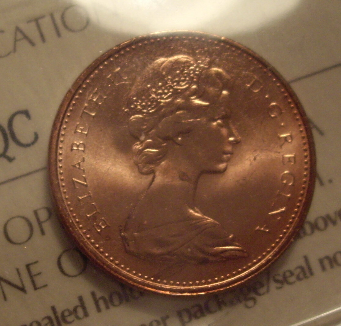 Super Gem Elizabeth II 1977 Rotated Die Small Cent - ICCS MS-66