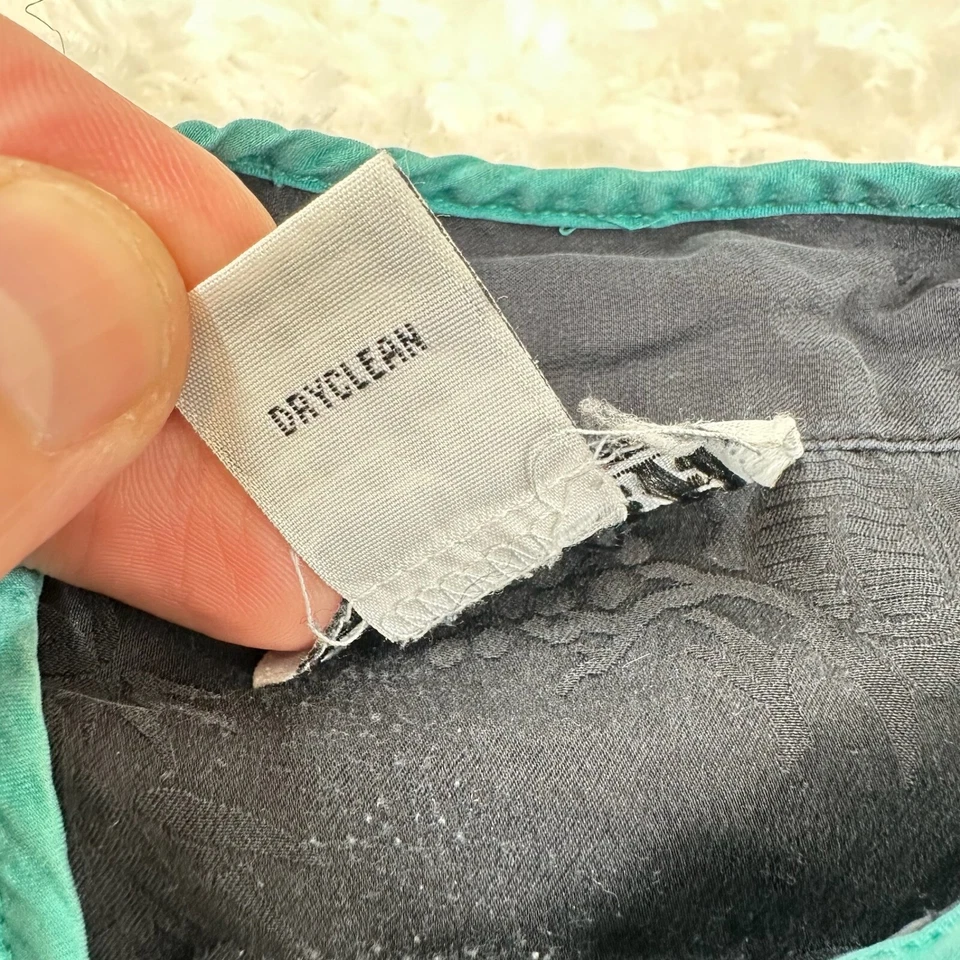 Camisa oriental floral mandarín asiática vintage 100 % seda Robbie Bee para mujer Foto 4 de 4