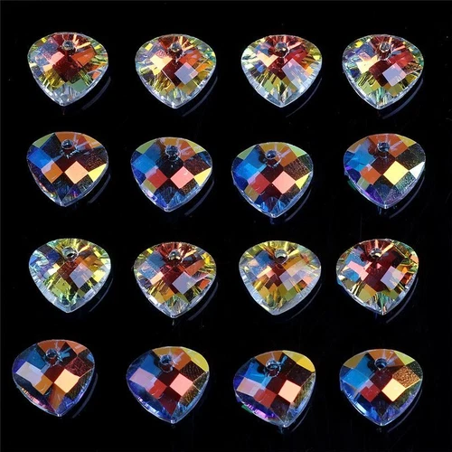Multi Shape Crystal Charms - AB Color Glass Beads Jewelry Making Pendants 20Pcs - Picture 58 of 65