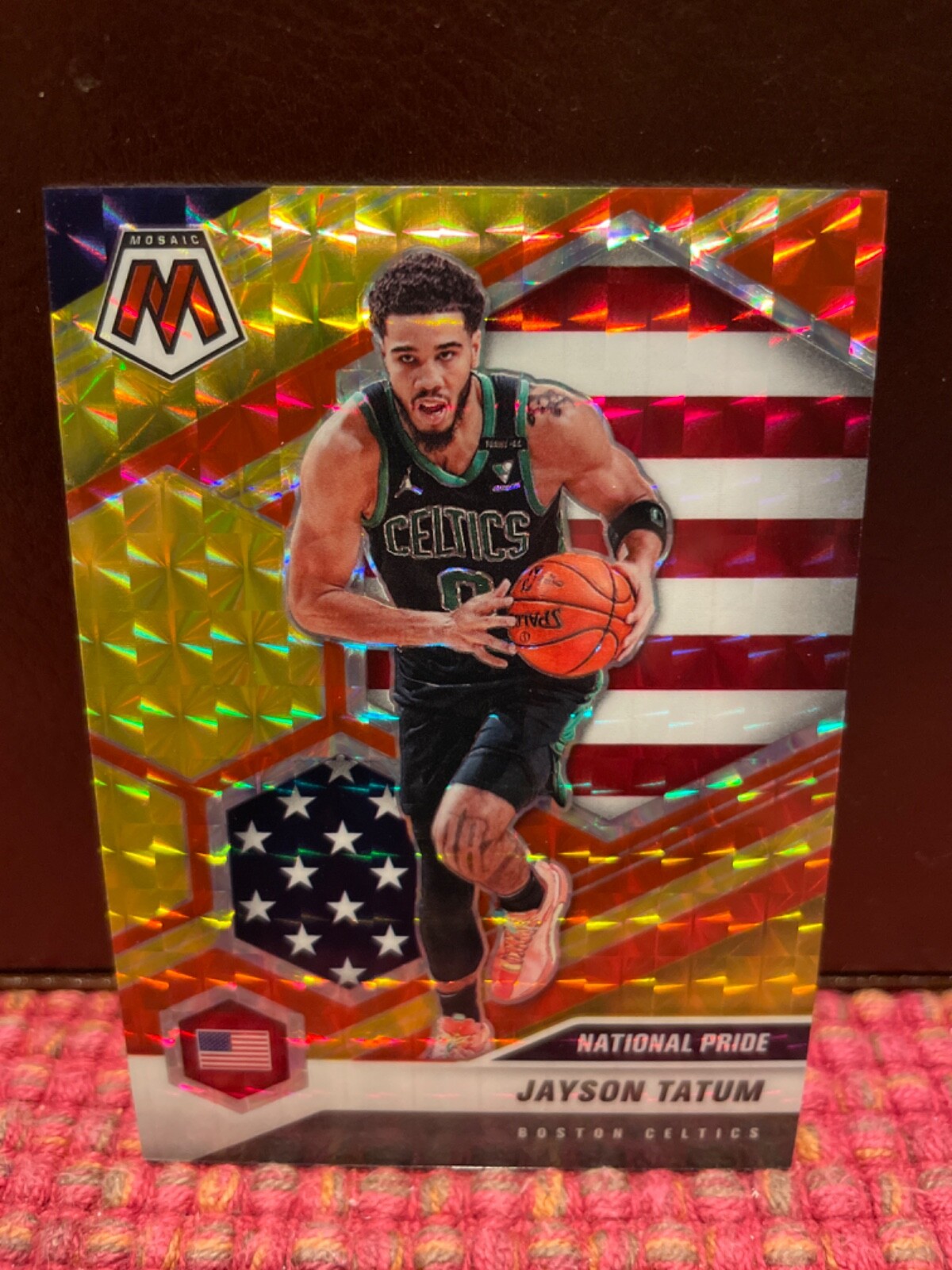 2020-21 Mosaic Jayson Tatum National Pride Choice Red Yellow Fusion #/88 + Extra