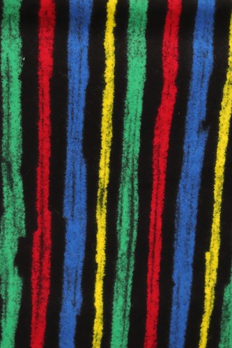 108"L x 42"W P&B "Rocket Science" Blue Red Green Yellow Stripes Black Flannel - Picture 4 of 7