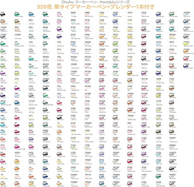 Ohuhu 320 Marker Set Chisel & Brush Tip Pastel Illustration | eBay