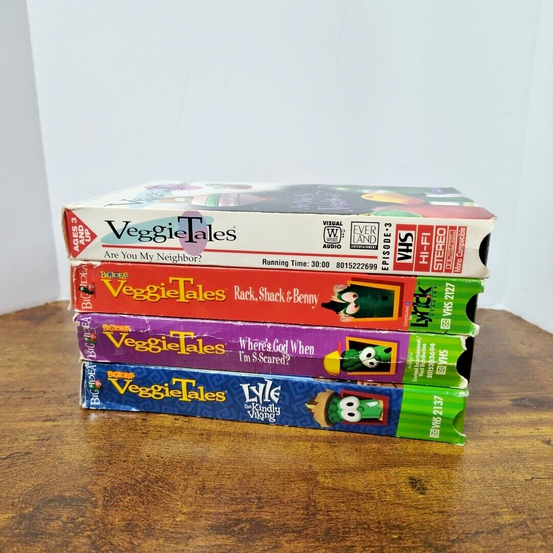 Lot of 4 VeggieTales VHS Tapes, Christian Cartoon | eBay