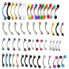 16G Curved Barbell Eyebrow Ring Daith Ear Tragus Cartilage Helix Conch