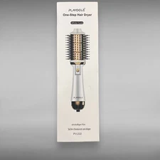 Plavogue Hair Dryer Brush PV-222 White Gold One Step Dual Voltage