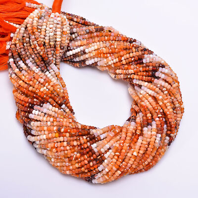 Mexican Fire Opal Gemstone Rondelle Faceted Beads 2.5X2.5 mm Strand 13'' GB-403