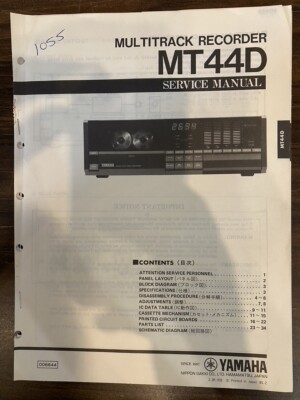 YAMAHA MT-44D MT44D MULTITRACK RECORDER Service Manual **ORIGINAL**