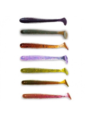 Crazy Fish Vibro Worm 2'' Soft Lure Paddle Tail Bait for Perch Trout Zander
